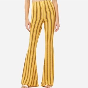 YELLOW LONG FLARED PANTS